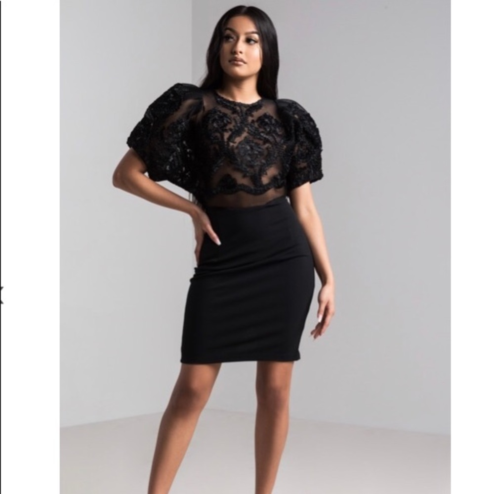 Akira Bodycon Puff Sleeve Dress